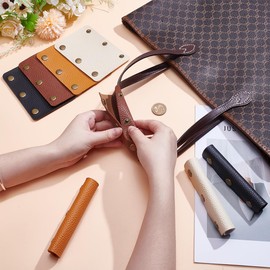 UNICRAFTALE 8Pcs 4 Colors Handbag Handle Leather Wrap Covers Luggage Handle Wrap Protectors Purse Wallet Handles Protector Strap Covers for Handbags Craft Making Supplies 13x9.5x0.5cm