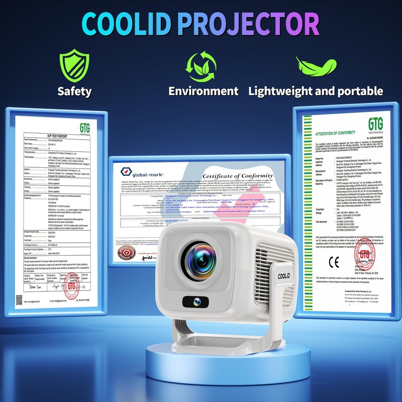 [Auto Focus & 2026 Upgraded] Mini Projector 1080P FHD Support