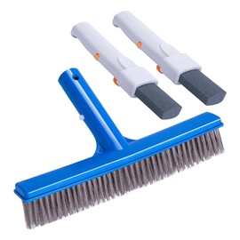 Snblzhef 2 Pcs Pool Pumice Stone with Handle and 10inch Stainless Steel Pool Brush for Inground/Above Ground Pool Cleaning