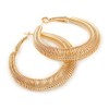 40mm D/Coil Spring Hoop Earrings/Gold Tone/Medium