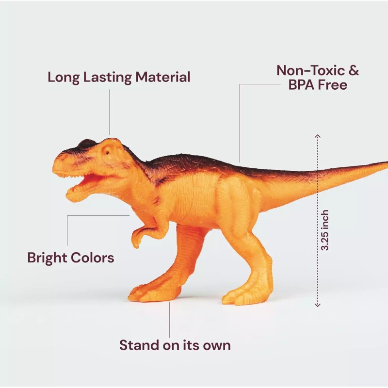 PLAYVIBE Dinosaur Toys for Kids 5-7. 12 Realistic Small Dinosaur