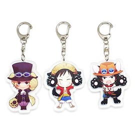 EBTY DREAMS Inc. - Set of 3 One Piec OP Acrylic Keychain Portgas D. Ace, Sabo, Monkey D. Luffy v2