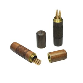 X-SHIYUN 2 PCS Wood Toothpick Holder， Mini Toothpick Box，Pocket Toothpick Holder，Travel Portable Toothpick.