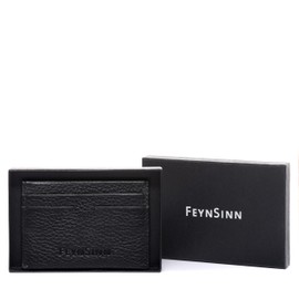 FEYNSINN ADA Flat Card Holder with RFID Protection Made of Nappa Leather I Small Wallet Credit Card Holder Small for Women I with Coin Compartment Credit Card Holder Black Handmade, black, ID card