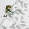 White Grey Leaf Sheer Curtains for Kids Bedroom 50 x