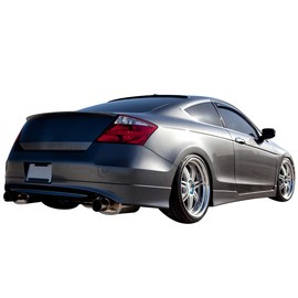 IKON MOTORSPORTS, Trunk Spoiler Compatible With 2008-2012 Honda Accord, Factory Style Unpainted Raw Material Black ABS Rear Tail Lip Deck Boot Wing