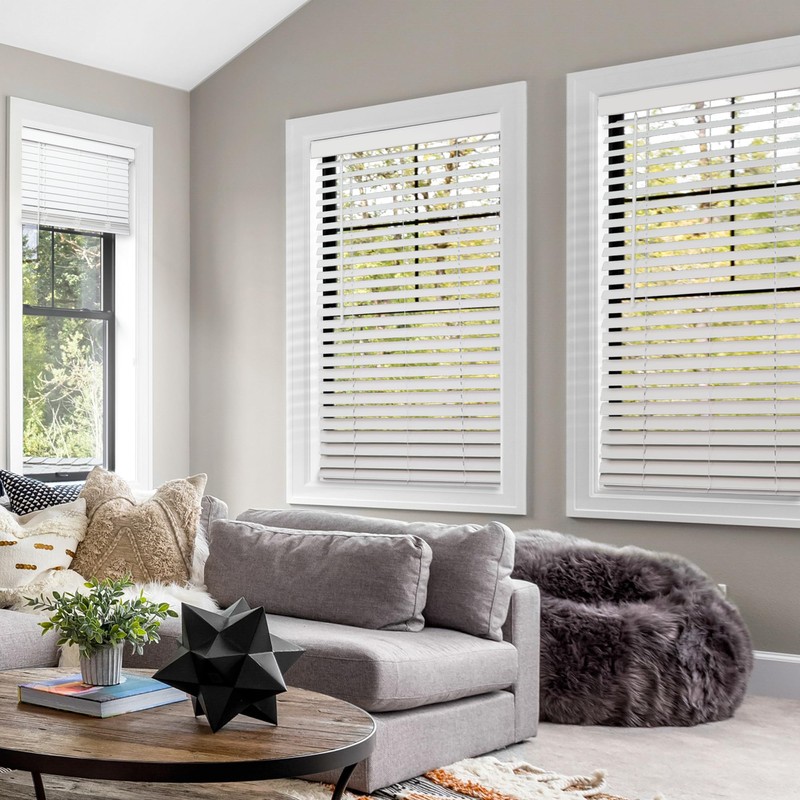 CHICOLOGY Cordless Faux Wood Blinds, Window Shades, 22''W x 72''H,
