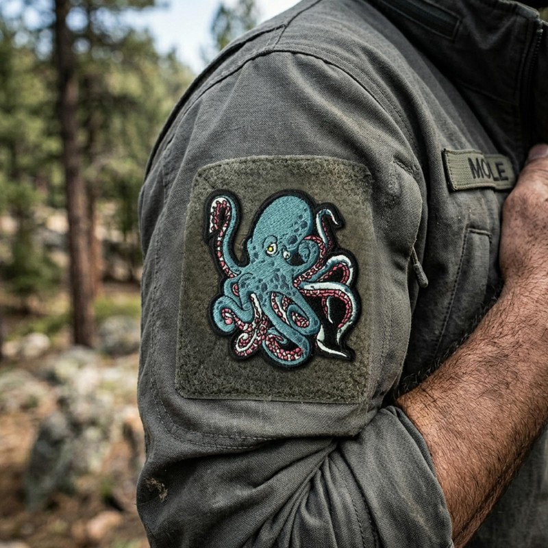 Patches for Backpacks,Octopus Patches Embroidered Tactical Patches, Military Style Hook
