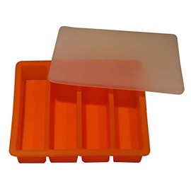 Silicone Standard Size Butter Mold Tray with Lid Buttermeister (Orange)