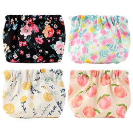 LdawyDE Mini Cosmetic Bag, Pack of 4 Small Cosmetic Bags for Handbag, Make Up Bag with Shrapnel Closure, Portable Purse, Women's Organiser for Cosmetic, Jewellery, Skin Care Products, colour, Fashion