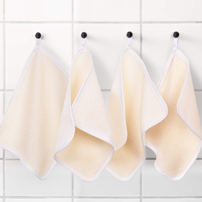 Toallas Exfoliantes de Nailon Tatuo 10 Paquetes - Borde Blanco