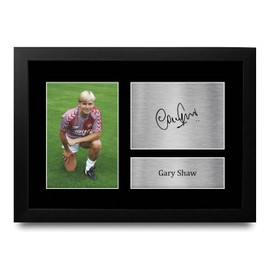 HWC Trading Gary Shaw Aston Villa Gifts Printed Signed Autograph Picture for Football Fans and Supporters - A4 Framed