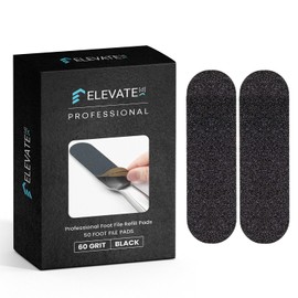 Professional Pedicure File Refills - Pack of 50 Foot File Replacement Pads - Black - Disposable Foot Files for Pedicures - Pedi Foot File Pads with Water Resistant Strong Adhesive (60 Grit)