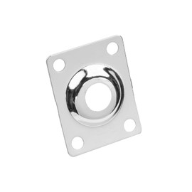 DIAO79NI Steel Curved Recessed Guitar Jack Socket Plate Rectangle Output Jack Plate for Les Paul Tele Style Electric Guitar Bass, Chrome, 2 Pieces