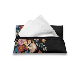 Binienty Mushroom Tissue Holder for Women,Wild Mushrooms Purse Tissue Holders Pouch Zipper Bag for Coin,Card