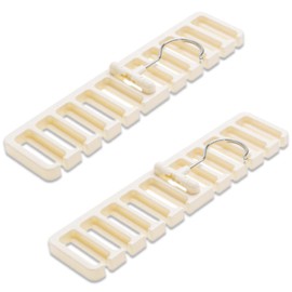 HIRAISM Belt Hanger Tie Hanger Stylish Storage 10 Pieces (White, 2)