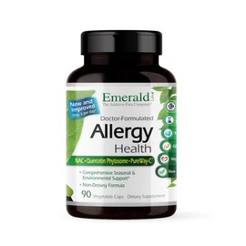 EMERALD LABS EMERALD LABS Allergy Health - Natural Allergy Support with Quercetin Phytosome, Bromelain, Vitamin C as PureWay-C & More * - Vegan & Gluten-Free - 90 Vegetable Capsules (30-Day Supply)