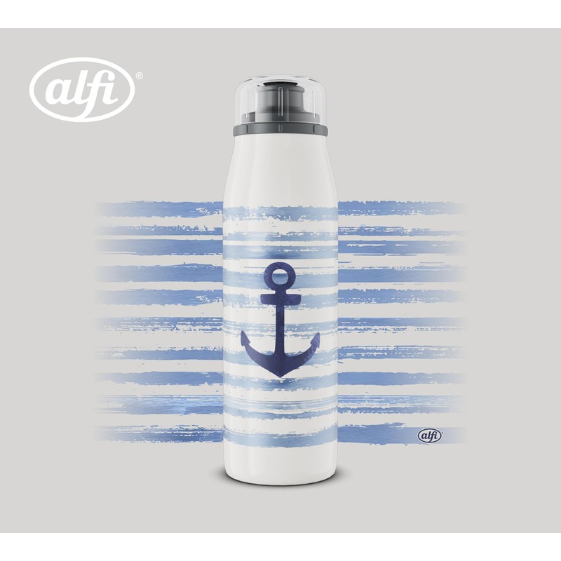 alfi Kids ISO Bottle 500 ml, Blue White Anchor, Insulated
