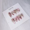 [Premium Nail] Lovely Pink Stone Handmade Nail Tips - Coffin