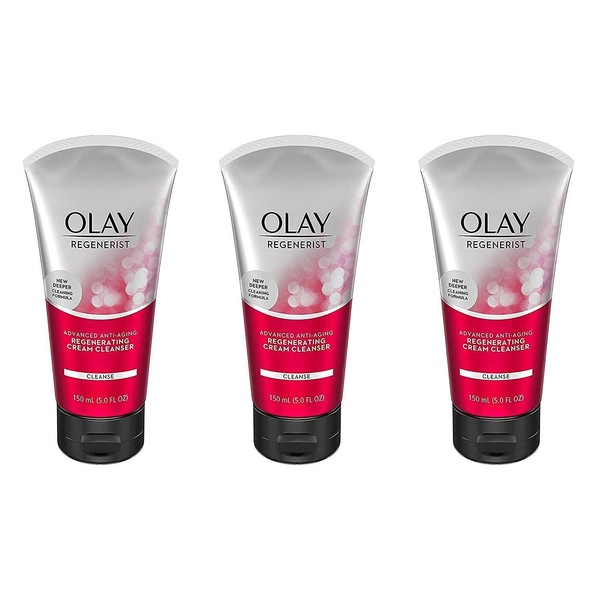 Olay Regenerist Regenerating Advanced Anti Aging Cream Facial Cleanser 5 oz (Pack of 3)