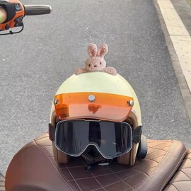 1 Piece Cute Pink Lying Rabbit Helmet Decoration Helmet Embellishments Accessories for Motorcycle Bicycle Ski& Snowboard Helmets