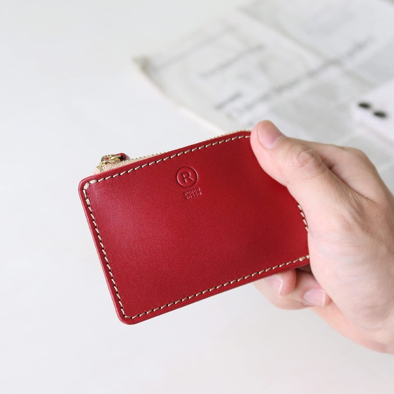 PORCO ROSSO / Thin Gusset Zip Coin Case [sokunou], red