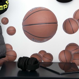 StikArt 16 Removable Basketball Wall Decal Stickers in 7 Sizes (2" to 9.5")