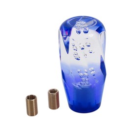 INFINAUTO Car Shift Knob, 10cm Universal for Automatic and Manual Vehicle Gear Shifter Knob with 2 Adapter Acrylic Clear Blue, 1 Set