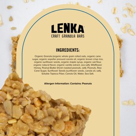 Lenka Bars - Peanut Butter & Sea Salt Snack Bars, Gluten Free, High Fiber, Kosher, Wholesome, No Artificial Flavors, Individually Wrapped - 12 Pack