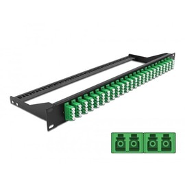 Delock 19 Inch LWL Patch Panel 24 Port LC Quad Green