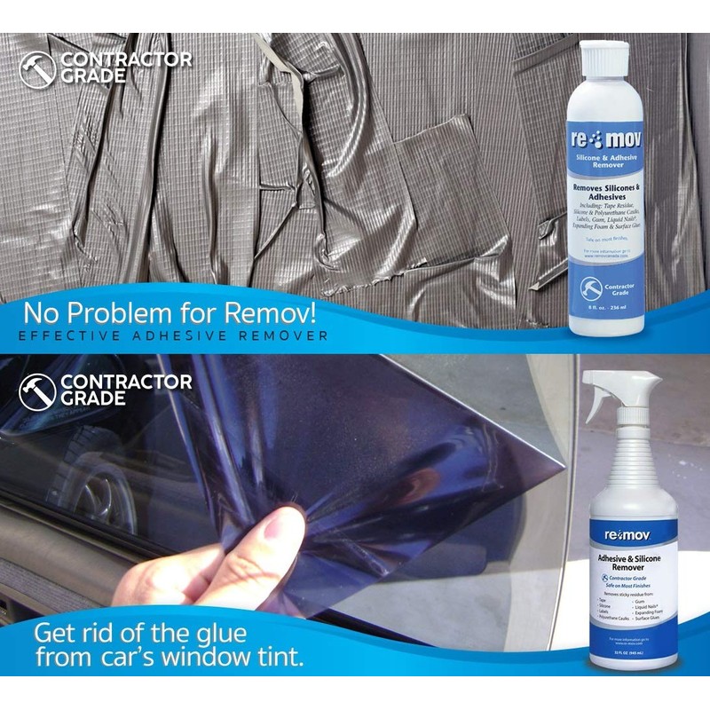 RE-MOV Adhesive & Silicone Remover, Ready-to-Use NON-Solvent Based - Spray