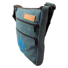 Macha Crossbody bag indian Style in Cotton with colorful prints shoulder bag for women Ethnic boho (Blue 01)