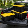 Sterilite 4-Pack Industrial Tote, Plastic Storage Container Bins with Lids,