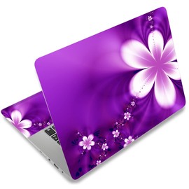 Purple Flowers 11.6 13 13.3 14 15 15.6 inches Netbook Laptop Skin Sticker Reusable Protector Cover for Laptop Notebook FY-NEK-13