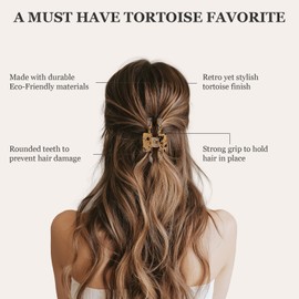 4Pcs Hair Clips for Women - Tortoise Hair Clips & Stylish Claw Clips for Thick/Thin Hair | Non-Slip Strong Hold Durable Medium Large Hair Claw Clips for Teen Girls Thin/Thick Hair Accessories