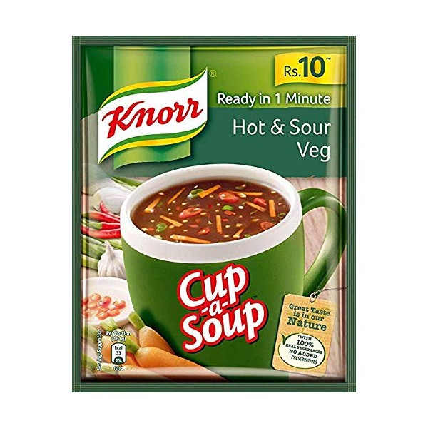 Knorr Veg Hot and Sour Cup-A-Soup, 11g (pack of 10)