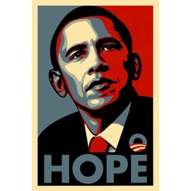 Barack Obama Hope Political Campaign Art Laminated Dry Erase Sign Poster 12x18