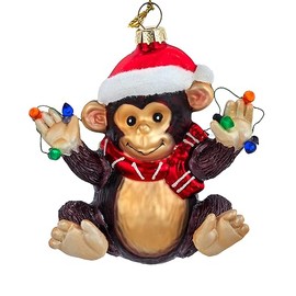 Kurt Adler 4-Inch Glass Monkey Ornament