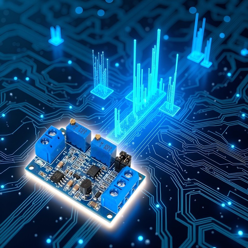 Blue Current to Voltage Module 0/4-20mA to 0-3.3V5V10V Voltage Transmitter