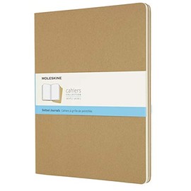 Moleskine Cahier Journal, Soft Cover, XXL (8.5" x 11") Dotted, Kraft Brown, 120 Pages (Set of 3)