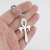 CQHODFYA Coptic Ankh Cross Keyring, Egyptian Keyring with Stainless Steel