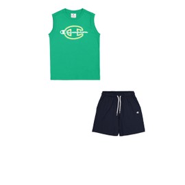Champion Boy's Legacy Graphic Sleeveless Crewneck Set with Large Print, Green (GS130), 15-16 Years