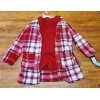 Art Class  ART CLASS Girls 3pc PLUSH FLEECE PLAID CARDIGAN, RED, SIZE XL 14
