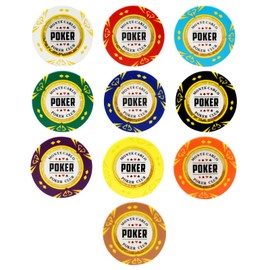 JIESITE 14 Gram Clay Poker Chips Monte Carlo Poker Chips Casino Grade Poker Chip Blank Chips for Texas Hold'em, Blackjack Poker Games Pack of 50 Pieces (L Red)