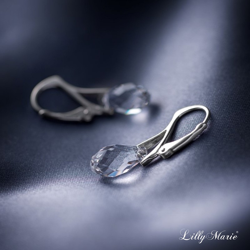 Womens Silver Jewelry Set With Adjustable Snake Chain And Drop