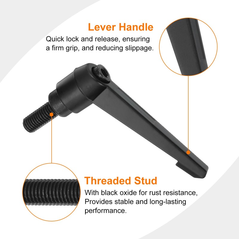 sourcing map 2Pcs M12 x 25mm Adjustable Knobs Handle Male