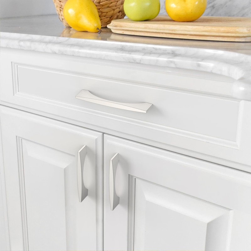 Amerdeco 10 Pack Brushed Satin Nickel Cabinet Pulls 5 Inch(128MM)