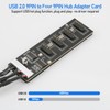9Pin USB Header Splitter with SATA Power Cable, 4 Internal