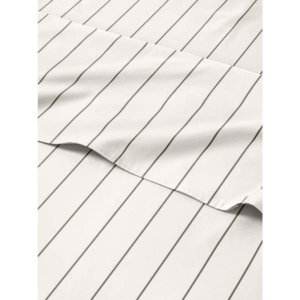 4 Piece Cream Striped Sheets for Full Size Bed –
