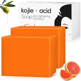 2 PC Kojic Acid Soap, Jabon de Acido Kojico Jabn para Iluminar la Piel, Reduce los Poros, Limpia y Elimina el Maquillaje, Baa y Mejora el Tono...     